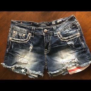 Miss Me American Flag Jean Shorts